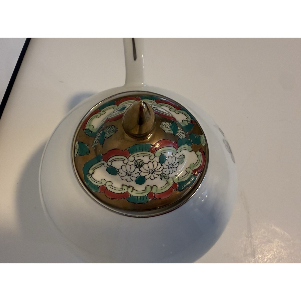 Vintage Queen's Royal Fine China Japan Teapot Gold Floral Mid Century Porcelain - Picture 3 of 8
